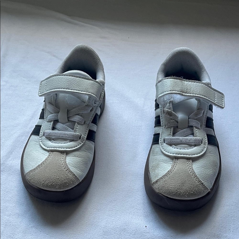 Kids Size 11 Adidas White and Black